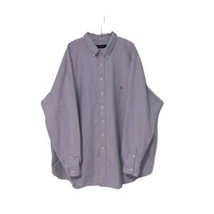 Polo Ralph Lauren Shirt Mens 4XLT Tall Purple Flesh Pony Logo Button Down